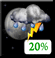 Sunday Night: A slight chance of showers and thunderstorms before 11pm. Partly cloudy, with a low around 74. Chance of precipitation is 20%. Sunday Night: Slight Chance Showers And Thunderstorms then Partly Cloudy